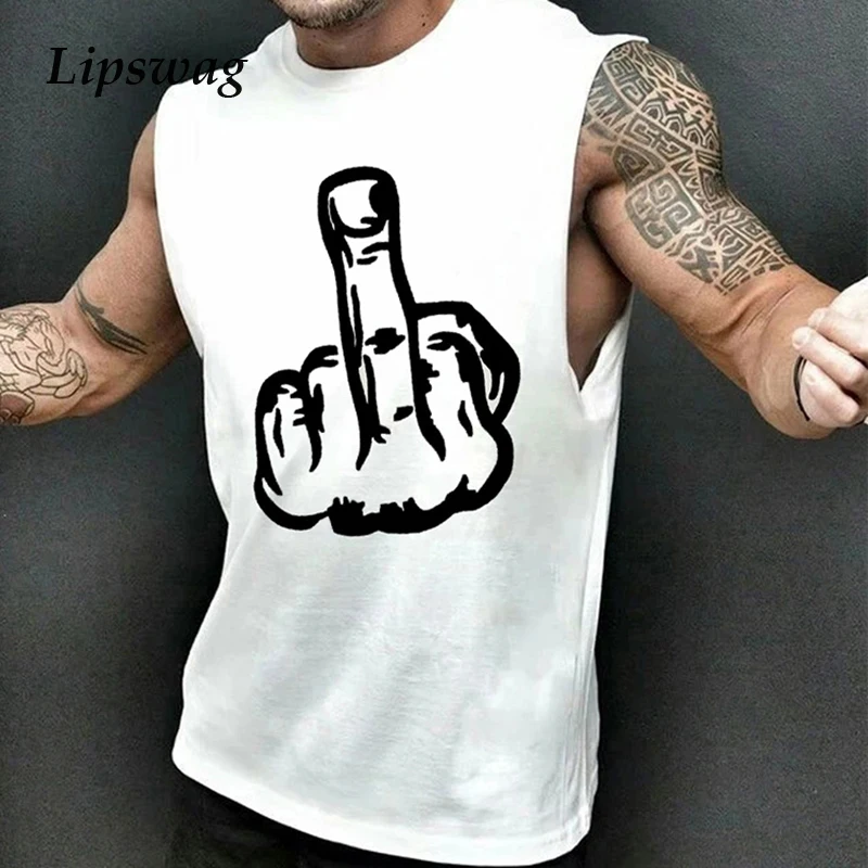 

Harajuku Fun Printing Loose Tank Tops Men 2021 Summer Casual Sleeveless Vest Shirts O-Neck Mens Clothing Fashion Streetwear 3XL