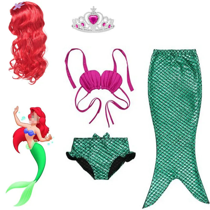 Костюм женский летний из 3-5 предметов праздничный купальник-бикини с хвостом