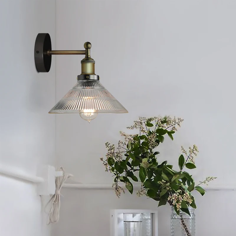 Винтажный Лофт прикроватный светильник стеклянный настенный канделябр