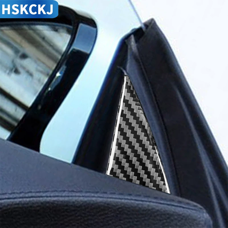 

For BMW 6 Series M6 F12 F13 F06 2011-2018 Carbon Fiber Interior Cover Trim Front Door Pillar 2PCS Car Accessories