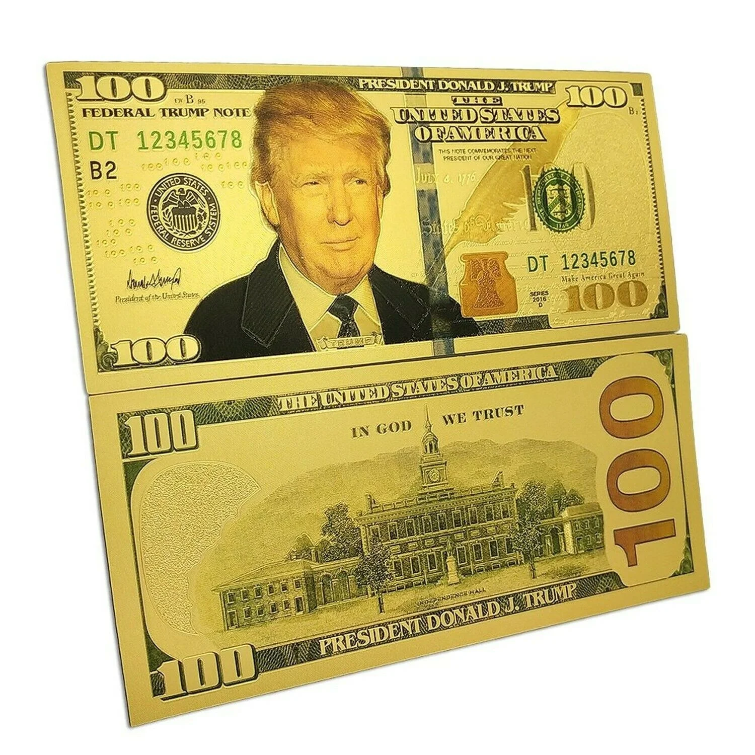 1 шт. Дональд Трамп 100 долларов банкнота из золотой фольги для сбора подарков копия