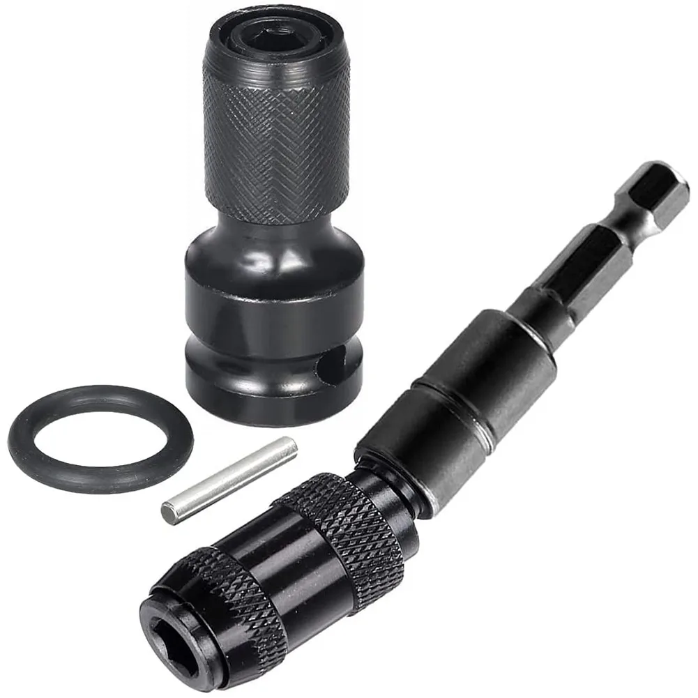 

2Pcs Socket Adapter Kit Flexible Magnetic Screwdriver Bits Holder And 1/2" To 1/4" Hex Socket Adapter For Socket Wrenches