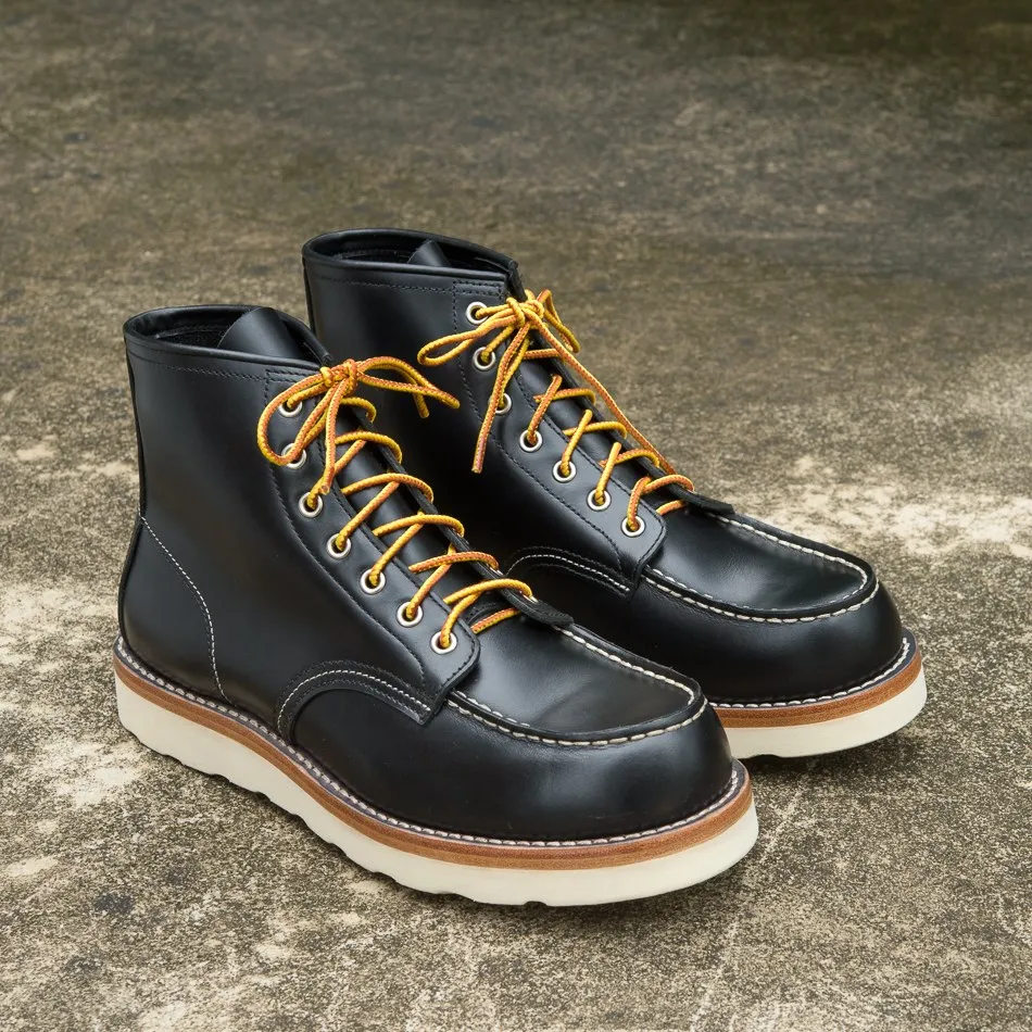 Ботинки Goodyear-Welted Мужские Винтажные натуральная кожа мотоциклетные полусапожки