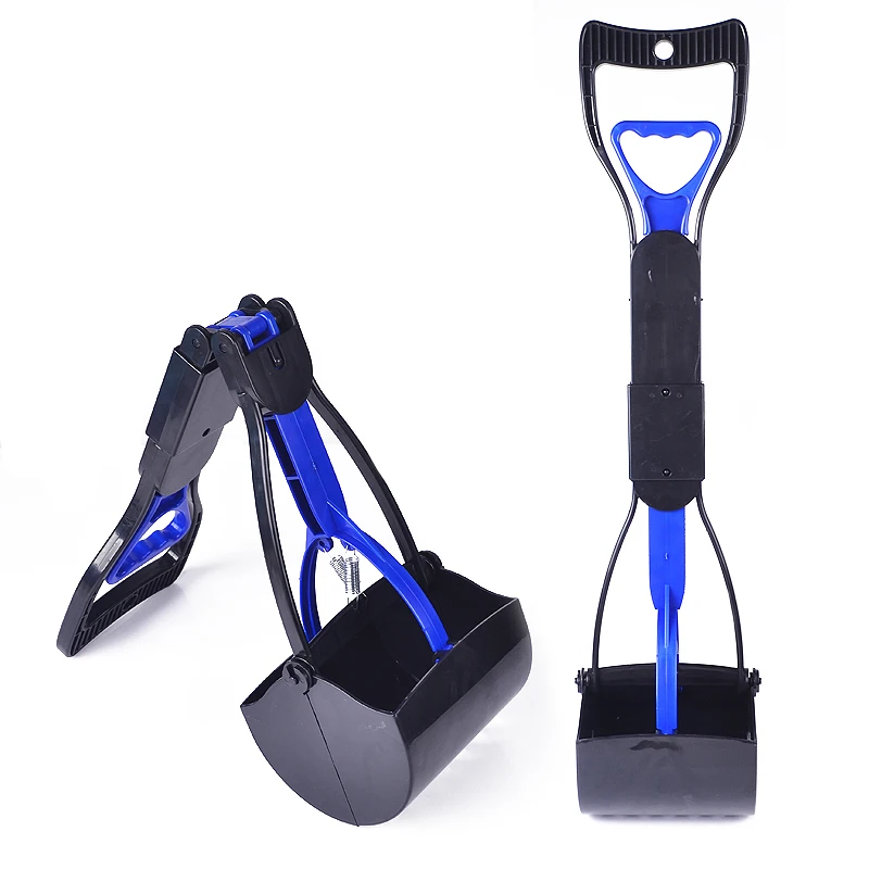 blue m 1 шт складной 30/60 см собака Pooper переносной домашних животных Собака Щенок Кот корма Совок очиститель Палочки вверх отходов ПЭТ Товары для собак - Цвет: blue m