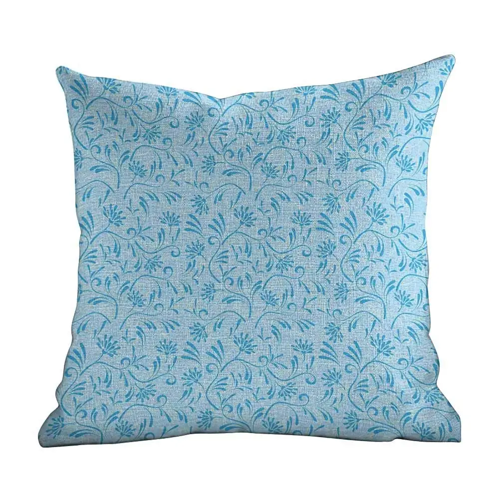 

Custom Pillowcase Leaves,Abstract Composition with Blue and White Blooming Flowers Ornate Spring Garden,Pale Blue White
