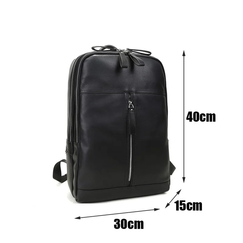 

AETOO Leather shoulder bag, men's head layer cowhide casual backpack, business simple large-capacity backpack.