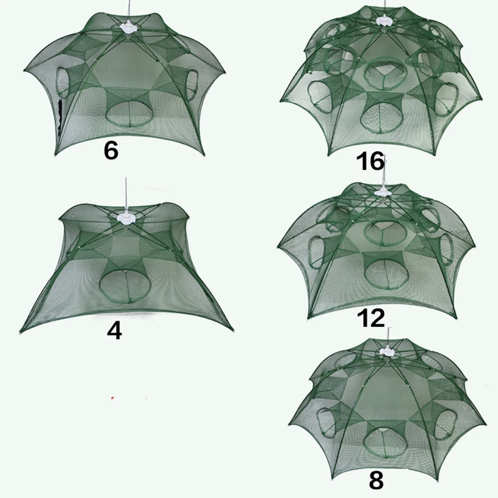 

Folded Portable 20 Holes Fishing Net Network Casting Crayfish Catcher Shrimp Minnow Crab Baits Trap Cages Mesh Fish Nets Tool