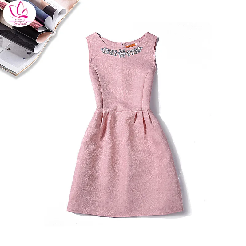 

Женское бальное платье без рукавов, однотонное платье с круглым вырезом и аппликацией, Размеры S -2xl, весна-лето-осень