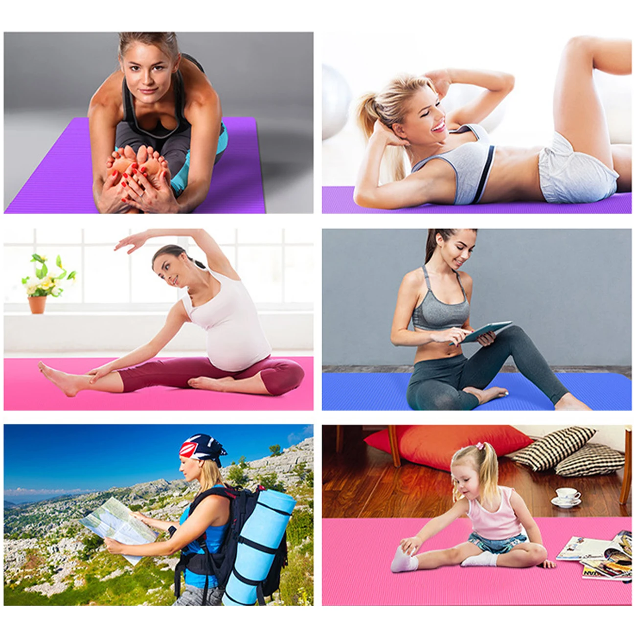 

Yoga Mat Tasteless fitness mats Thick Non slip Fitness Pad Sports pads For Yoga Exercise Pilates Gym Exercise Meditation