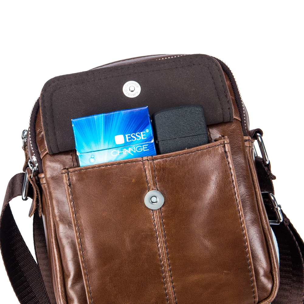 2021 new mens genuine leather messenger shoulder bag vintage cow leather male casual multifunction small crossbody bag fashion free global shipping