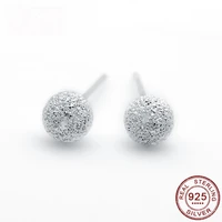 anti allergic piercing stud earrings real silver small ball gold color fashion jewelry women pure 925 sterling silver bijoux