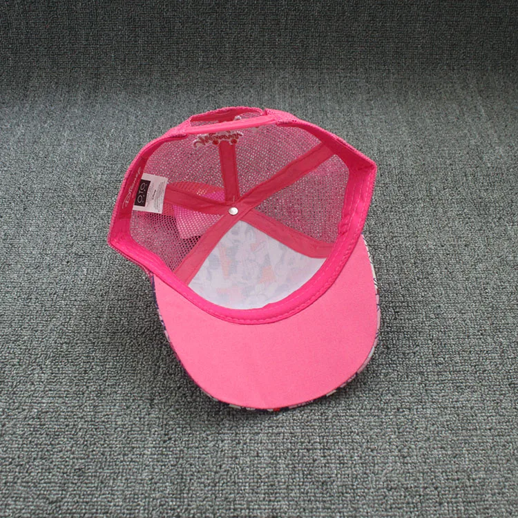 

2021 New Disney Minnie Children's Baseball Cap Cartoon Image Adjustable Mesh Breathable Cute Fashion Casual Girls Sun Hat