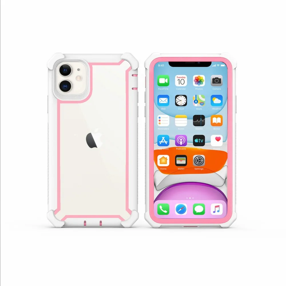 Чехол для iPhone 11 Pro XS Max XR 6 6S 7 8 Plus, усиленная защита, противоударный чехол из ПК+ ТПУ,, закаленное стекло