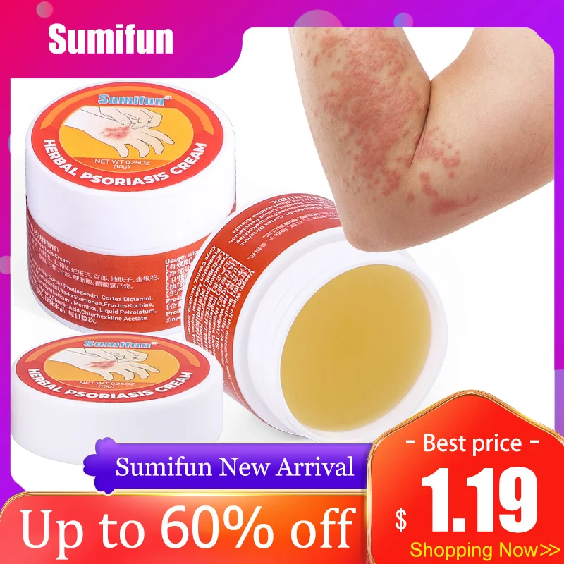 

Sumifun 10g Treat Psoriasis Cream Herbal Dermatitis Urticaria Eczema Treatment Ointment Chinese Medicine Herbs Skin Care Cream