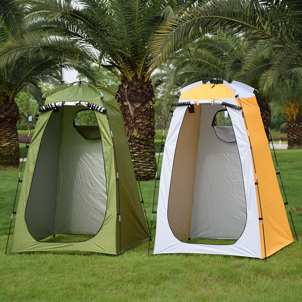 

Portable Outdoor Shower Bath Changing Fitting Room Camping Tent Privacy Toilet Shelter with Ground Nails Wind Ropes Tent Poles