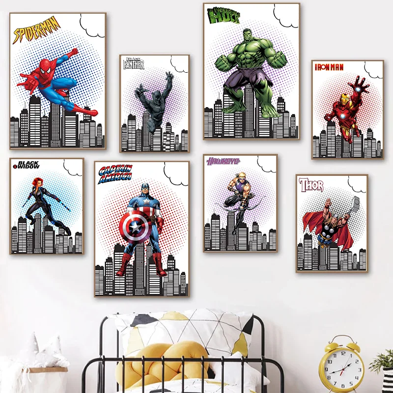 

Marvel Avengers Superhero Canvas Painting Wall Art Disney Movie Art Posters Prints For Living Room Cartoon Home Decor Cuadros