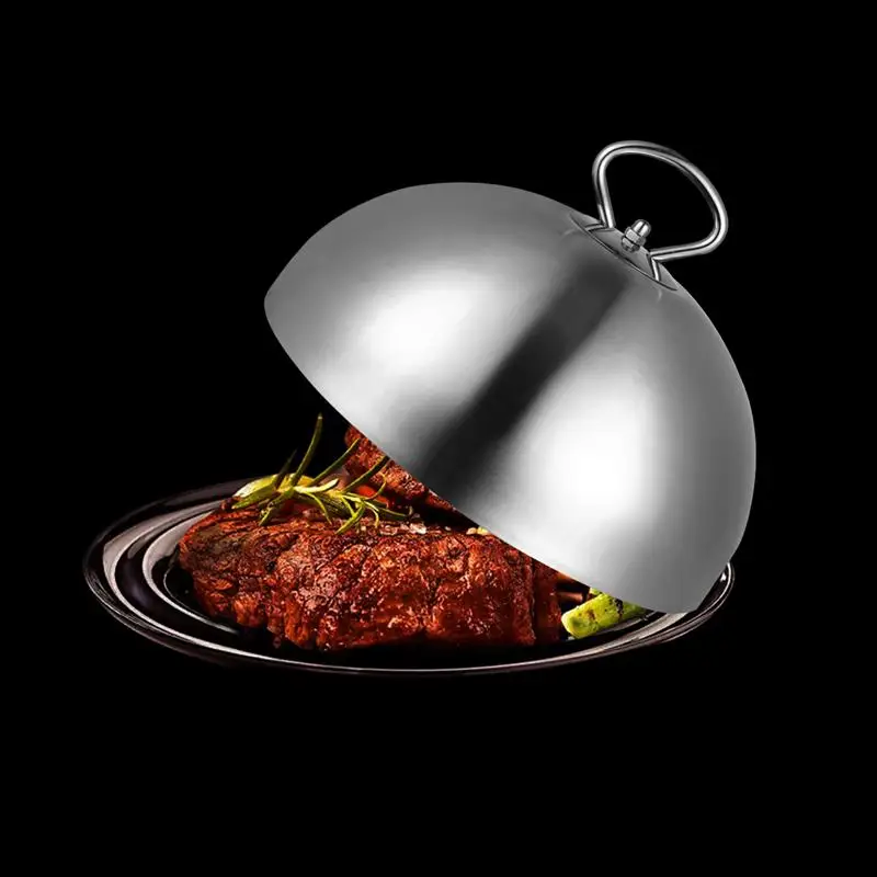1Pc 20/24/26/28cm Stainless Steel Steak Cover Teppanyaki Dome Dish Lid Anti Oil Splashing Food Cooking Tool for Home | Дом и сад
