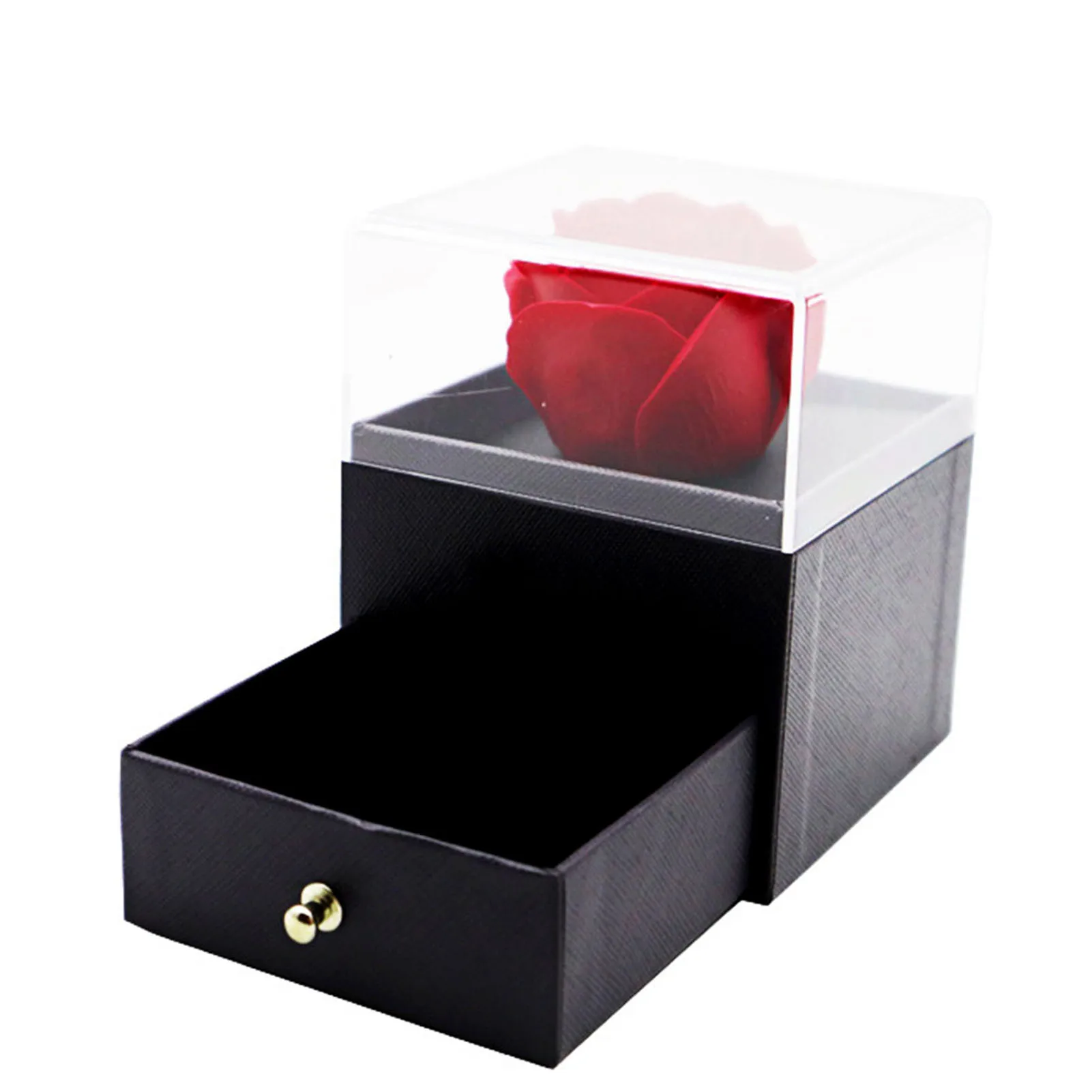 

Jewelry box Preserved Rose Flower Design Ring Necklace Display Holder Jewelry Storage Box Wedding Birthday Valentine Gifts For W