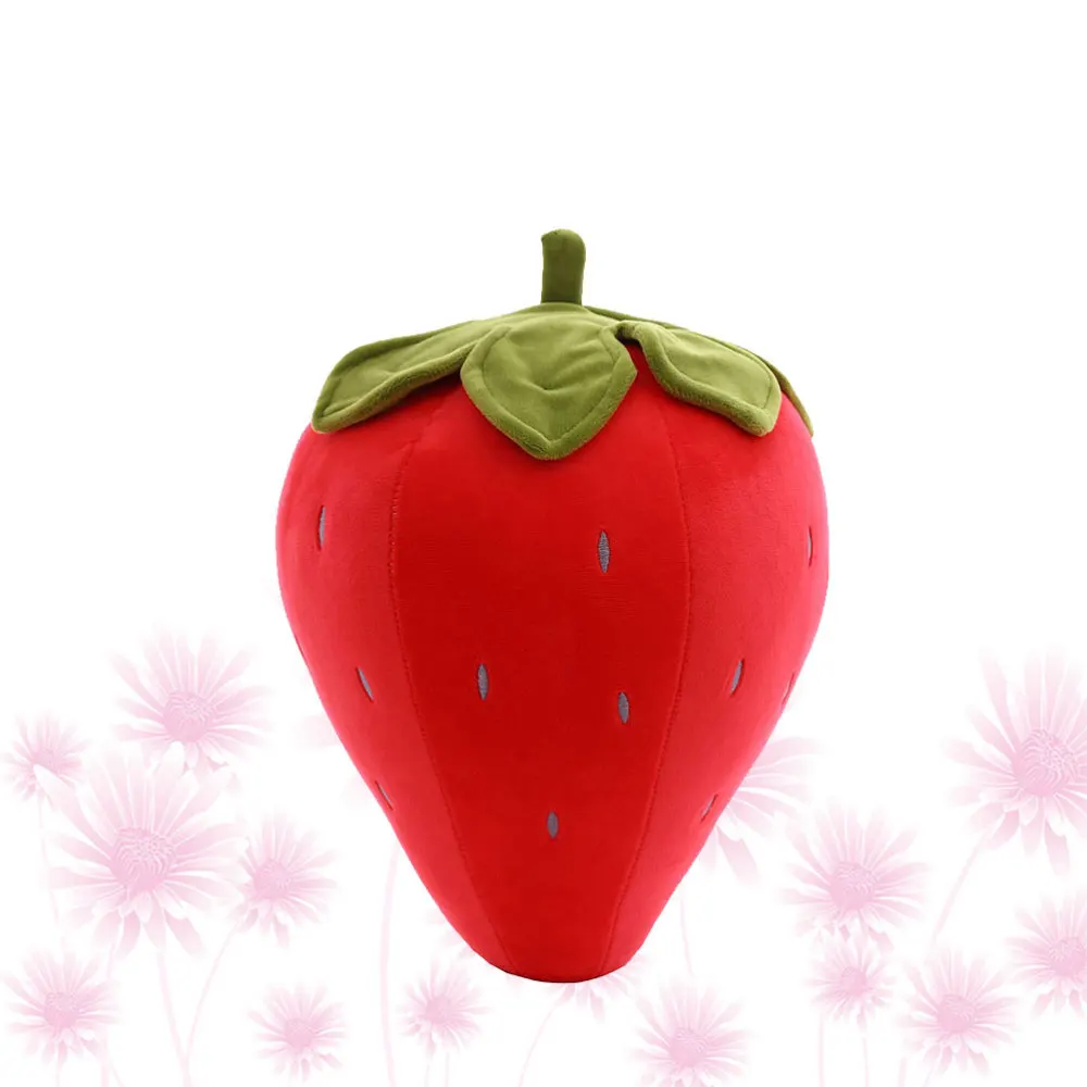

1pc Strawberry Throw Pillow Short Plush Stuffed Doll Creative Gift Sofa Decorations for Kids Girls 21cm Red