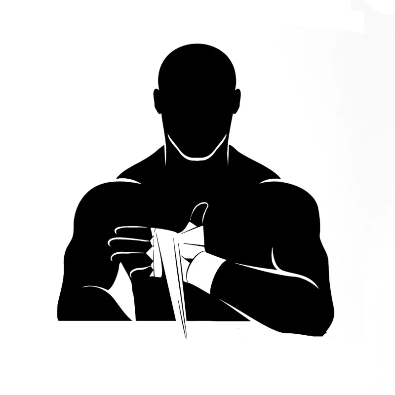 

Fashion Boxing Martial Arts Sports Black/Silver Car Stickers Vinyl 14cmx13cm