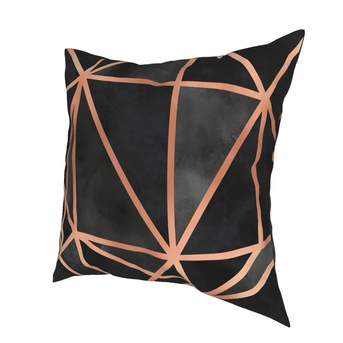 Черный Медь Geo квадратная подушка чехол полиэстер печатных Декор Подушка Чехол