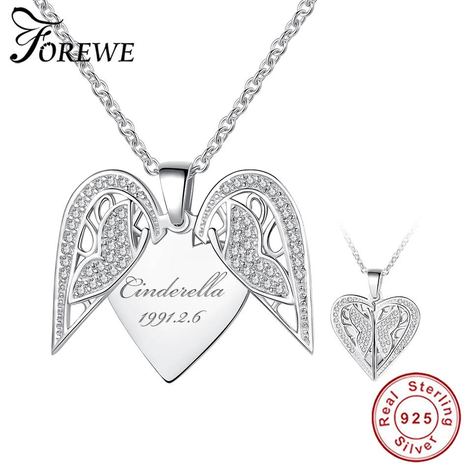 Персонализированное ожерелье в форме сердца с кристаллом-бабочкой на заказ