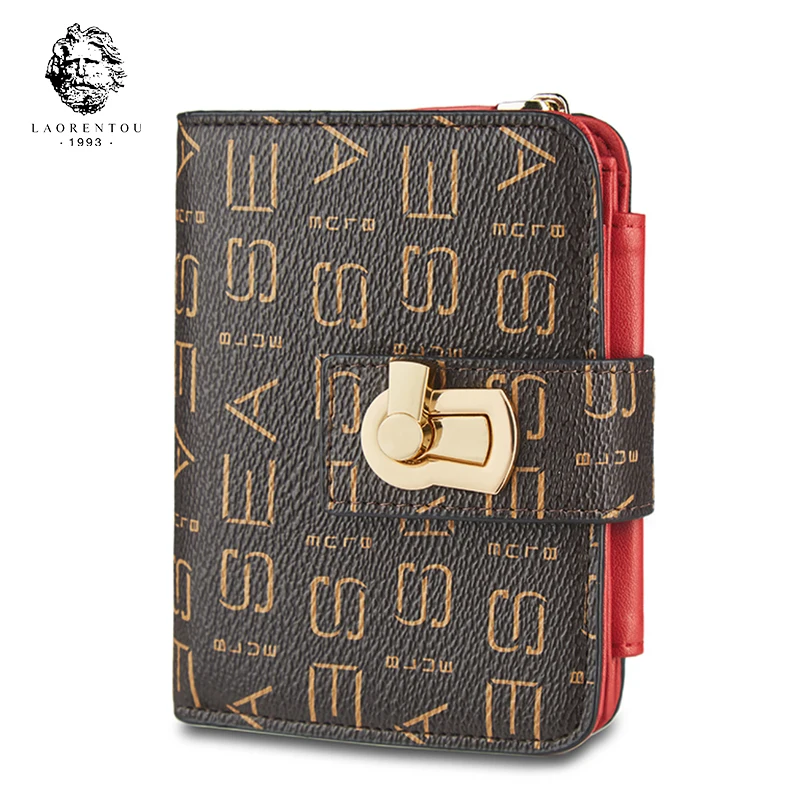 

LAORENTOU Fashion Women's Wallet Female Short Wallets Hollow Leave Pouch Purse for Lady Coin Pocket PVC Leather Mini Card Holder