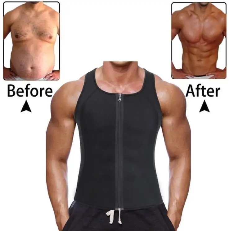 Мужская с капюшоном на молнии из неопрена Формирователь талии тренер для