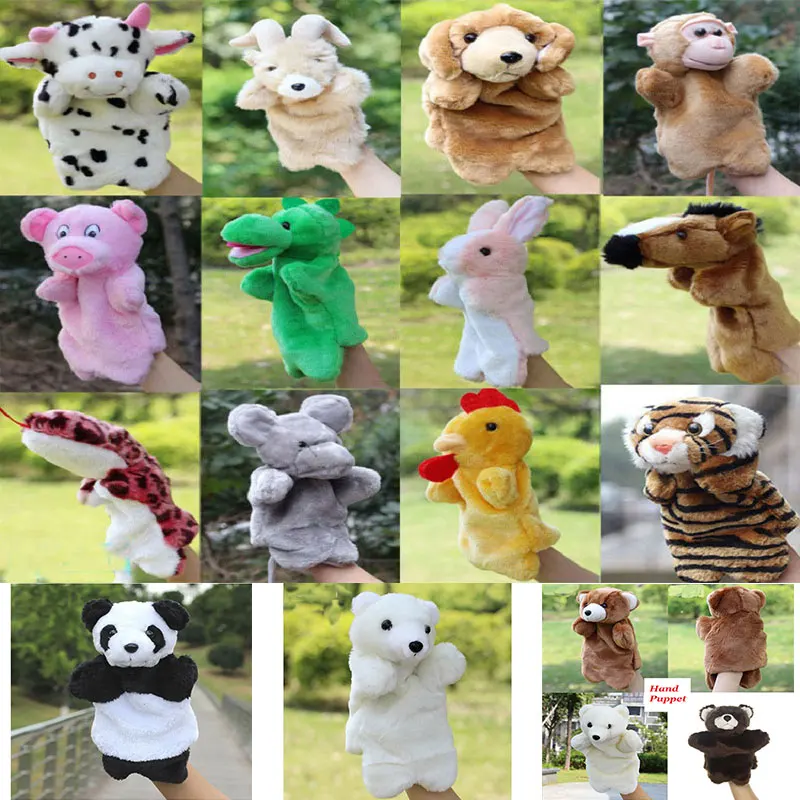 Имитация животных медведь панда свинья собака ручная кукла мягкая плюшевая