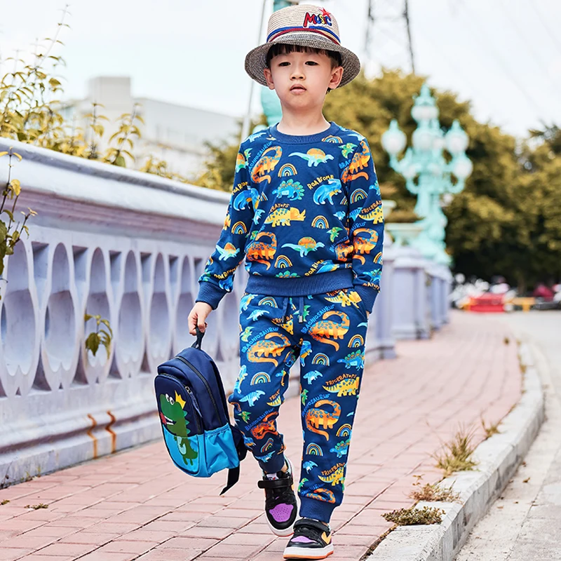 SAILEROAD Baby Boys Clothing sets children casual Cartoon Dinosaur shirts +pant Jersey 2 Pcs Suits Autumn Spring Kids Sets