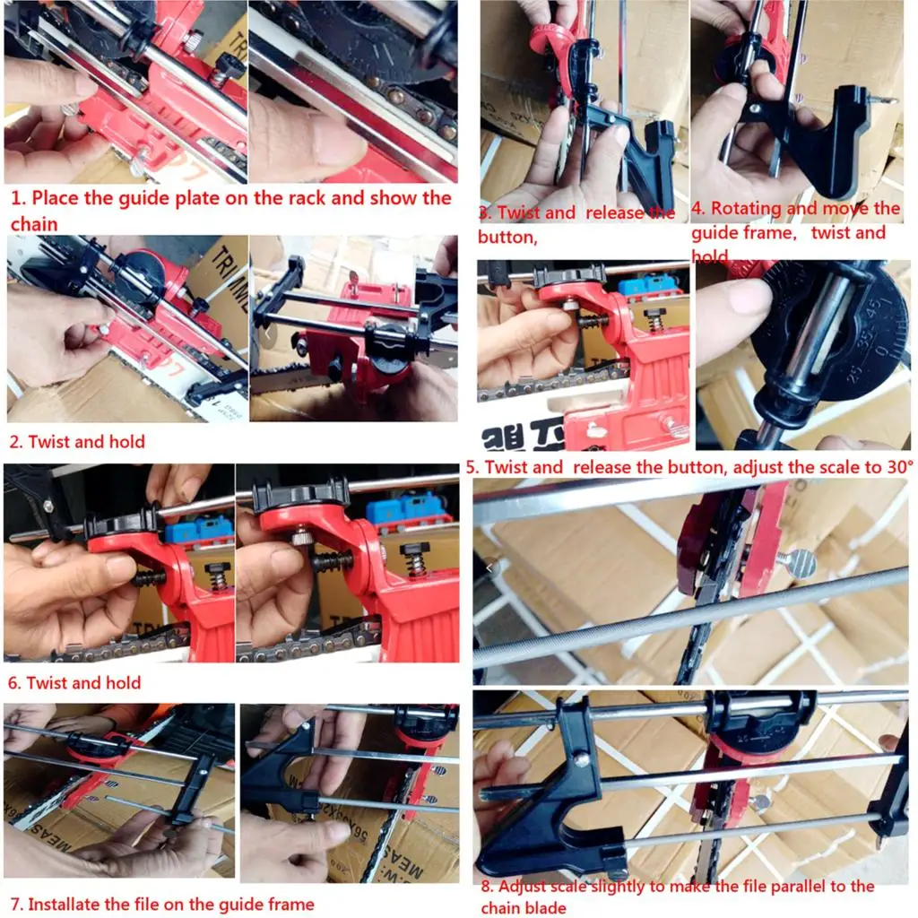 

dophee Universal Pro Lawn Mower Chainsaw Chain File Guide Sharpener Grinding Guide for Chainsaw Sharpener Garden Tools Parts