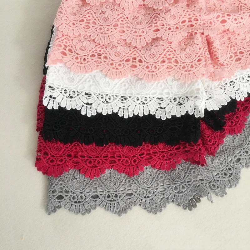 

Sexy Lace Shorts Women 2020 Spring Summer High Waist Shorts Elastic Wide Leg White/Pink/Black Casual Lady Short Feminino K618