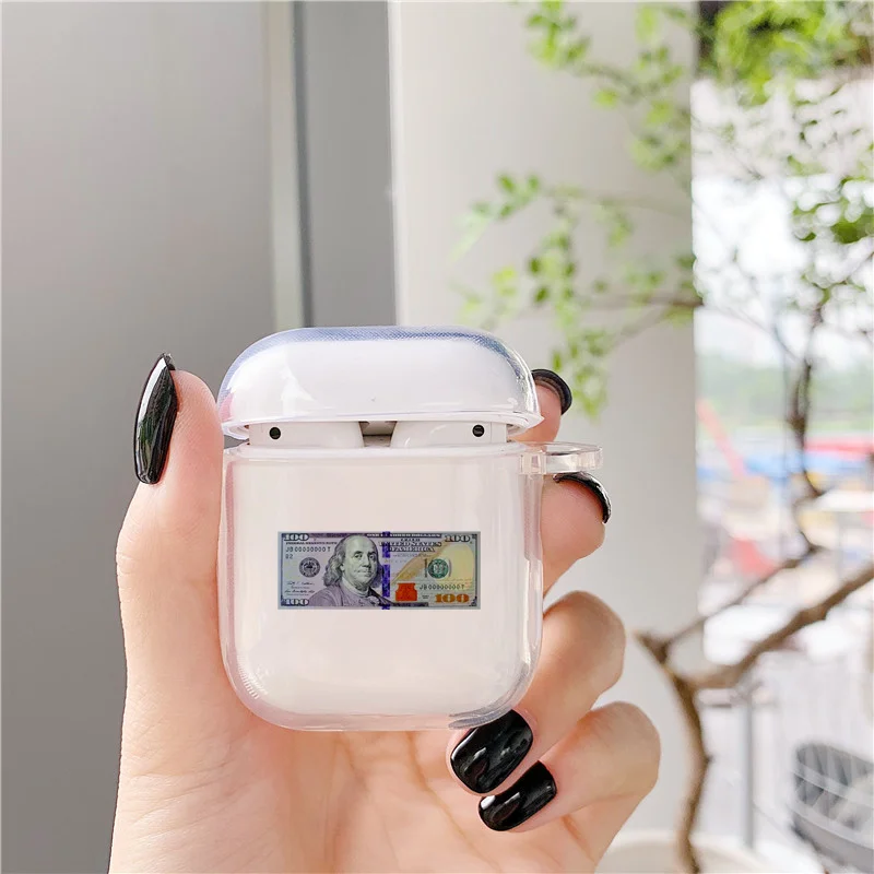 Мультяшный денежный чехол для Airpods 2 1 3 Airpod pro прозрачная смешная Прозрачная