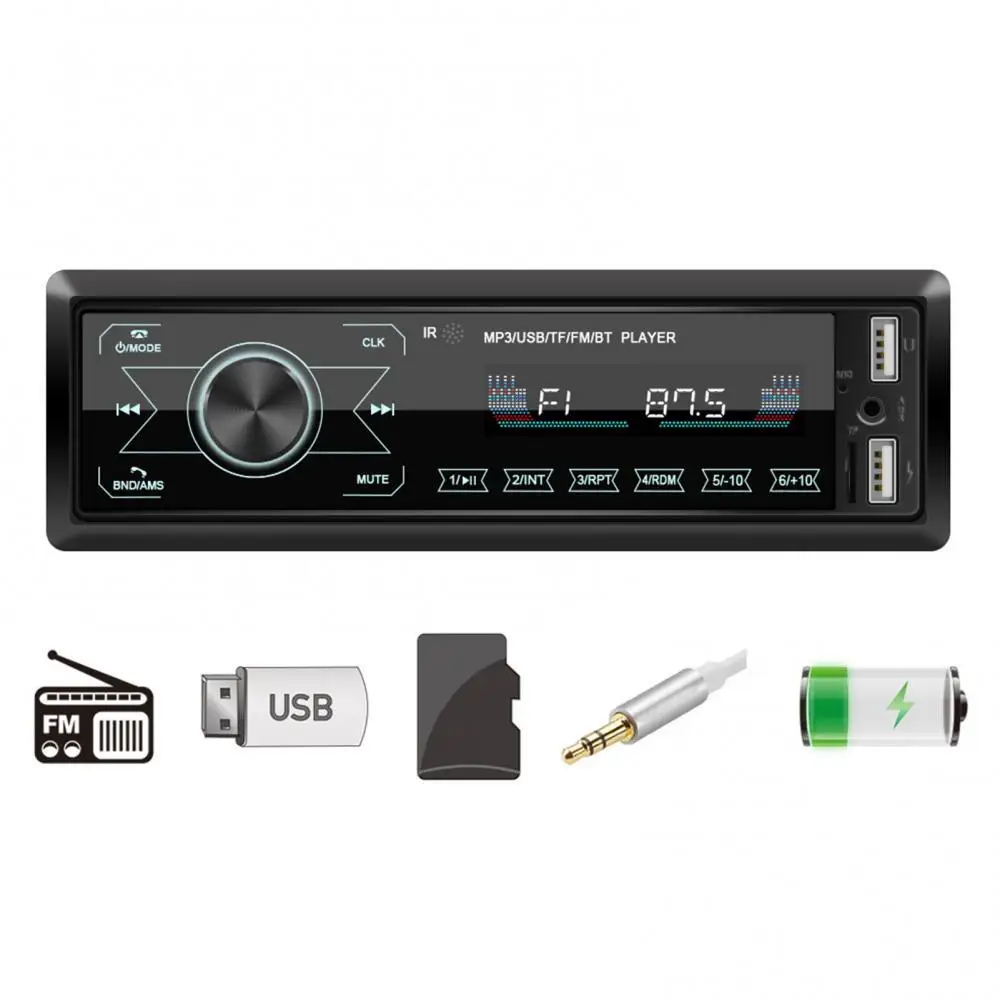 

M10 In-dash Dual USB Car Stereo MP3 Player Handsfree Bluetooth AUX FM Radio Receiver Head Unit for Auto Center Control Modificat