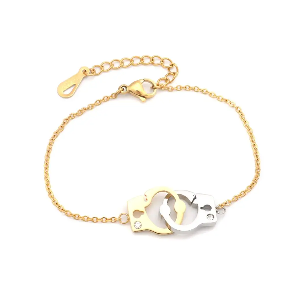 DoreenBeads модные браслеты из нержавеющей стали золотого цвета круглые