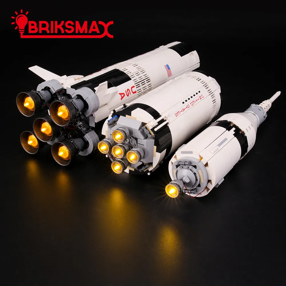 Комплект BriksMax со светодиодсветильник кой для идей Apollo Saturn V строительные блоки