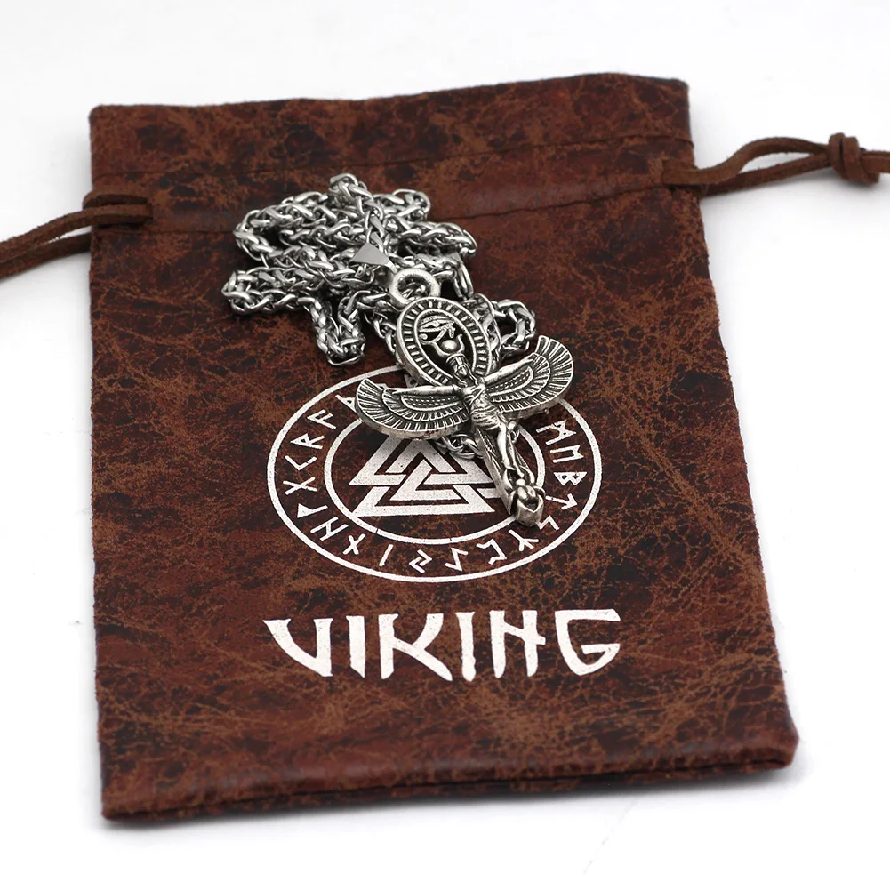 Крыльями ожерелье богини старинные ювелирные изделия из Египта Horus Ankh кулон