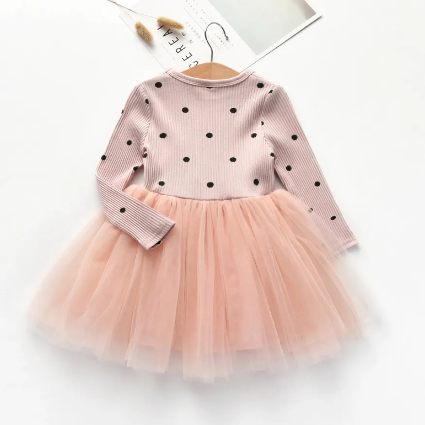 Платье для девочек осенние детские сетчатые праздничные платья принцессы с