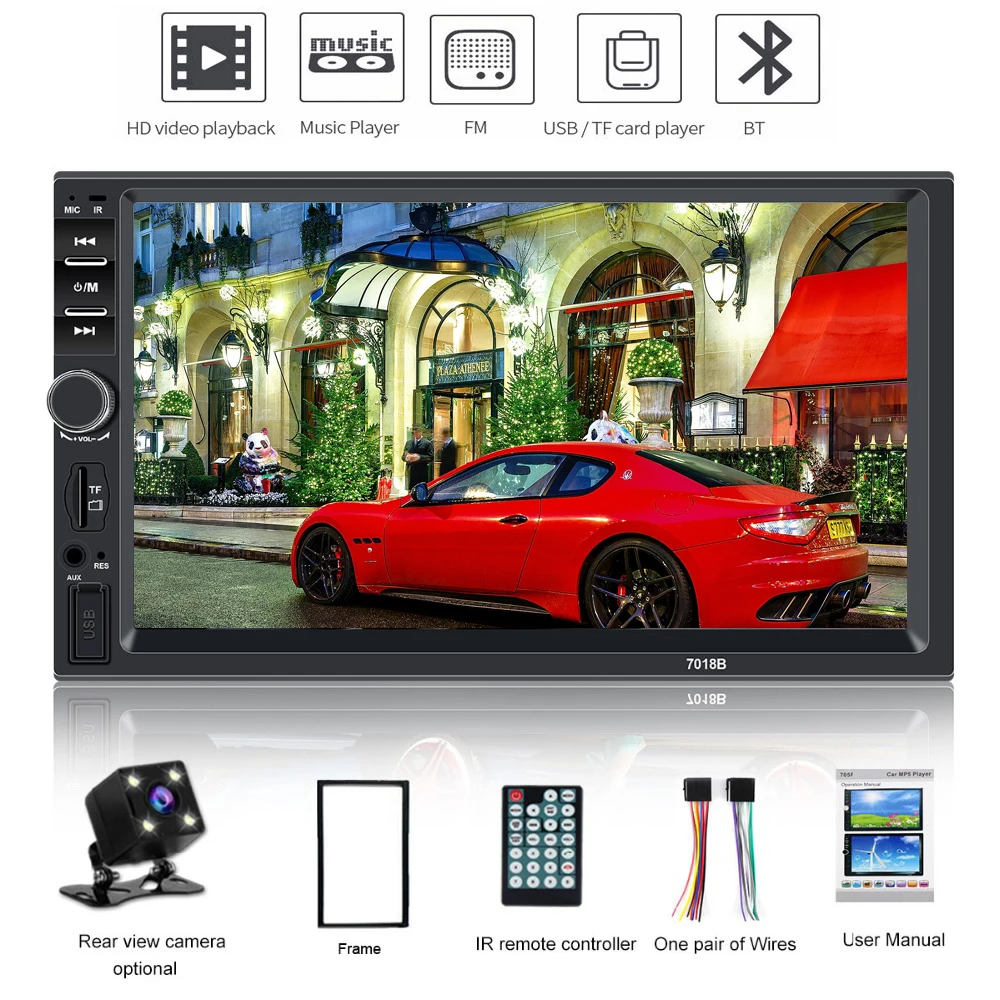 2 din Автомобильный Радио Bluetooth мультимедийный плеер HD 7 &quotсенсорный экран