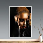 Черная Золотая Обнаженная африканская художественная Женская настенная Картина на холсте постеры и принты Скандинавская Настенная картина для гостиной