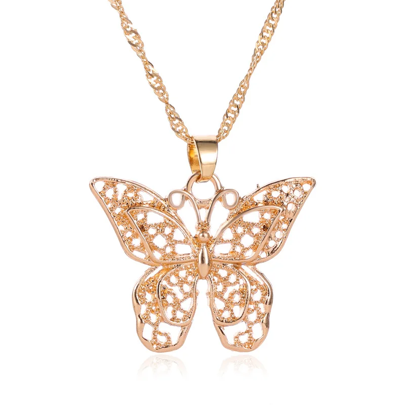 

Sailing Rain Shambhala Metal Insect Double Butterfly pendant Venetian chain fashion necklace Women Jewelry Gift Bohemia Necklace