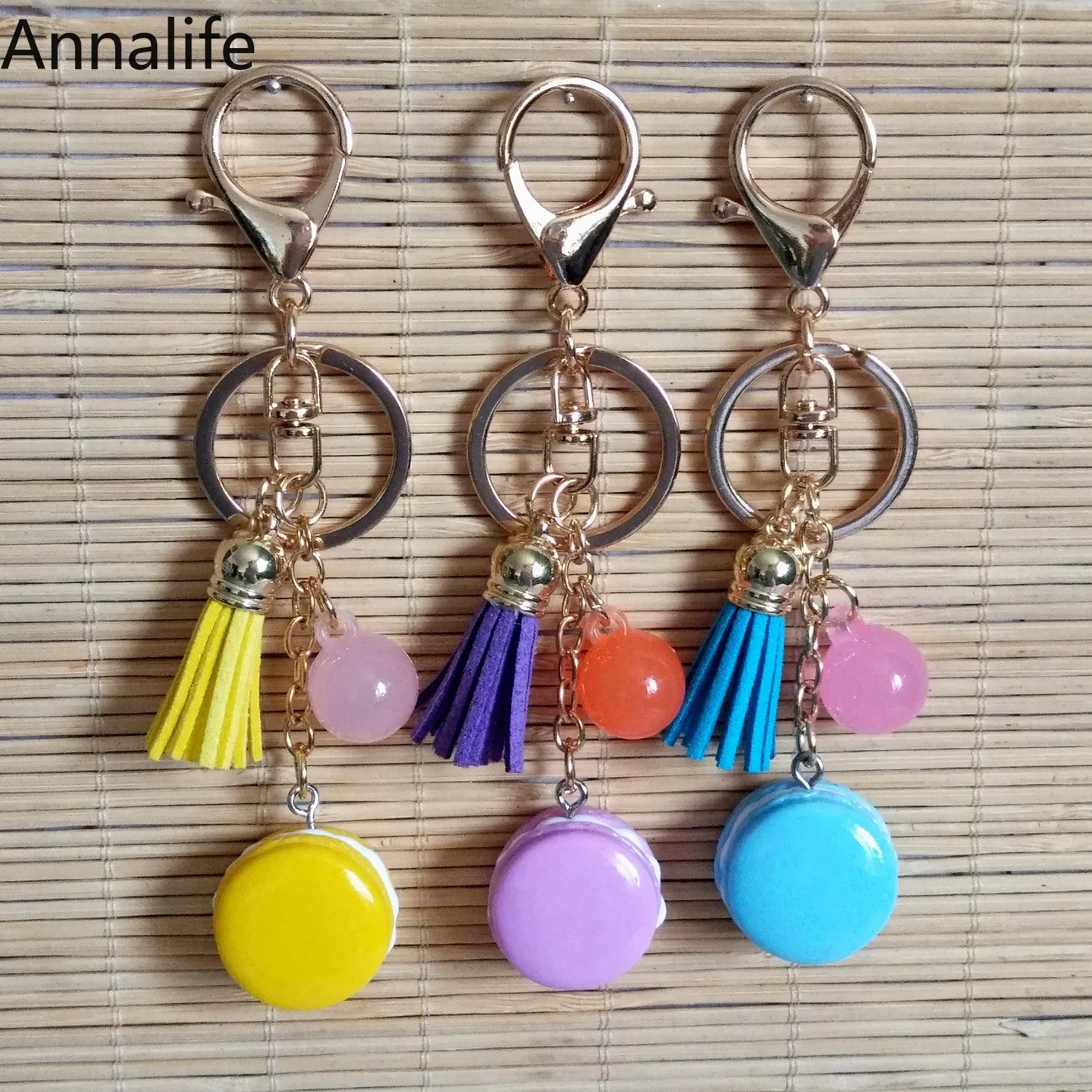 Брелок для ключей с французским большим тортом макарон модный брелок подарки