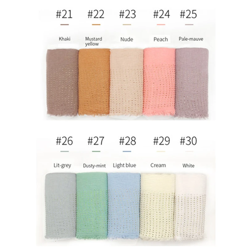 

Crystal Edges ripple hijab scarf women crinkle scarves and shawls fashion soft headwear muslim skin hijabs
