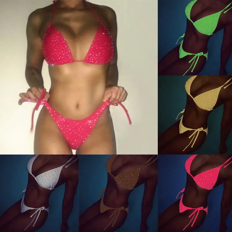 Women Bandage Push-up Micro Bikini set Push Up Swimwear Solid Beach Bathing Suit Brazilian Thong Swimsuit Swim | Женская одежда