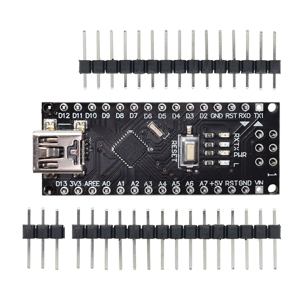 Черный мини USB NANO V3 с Загрузчиком Nano V3.0 контроллер совместимый драйвером CH340 16 МГц