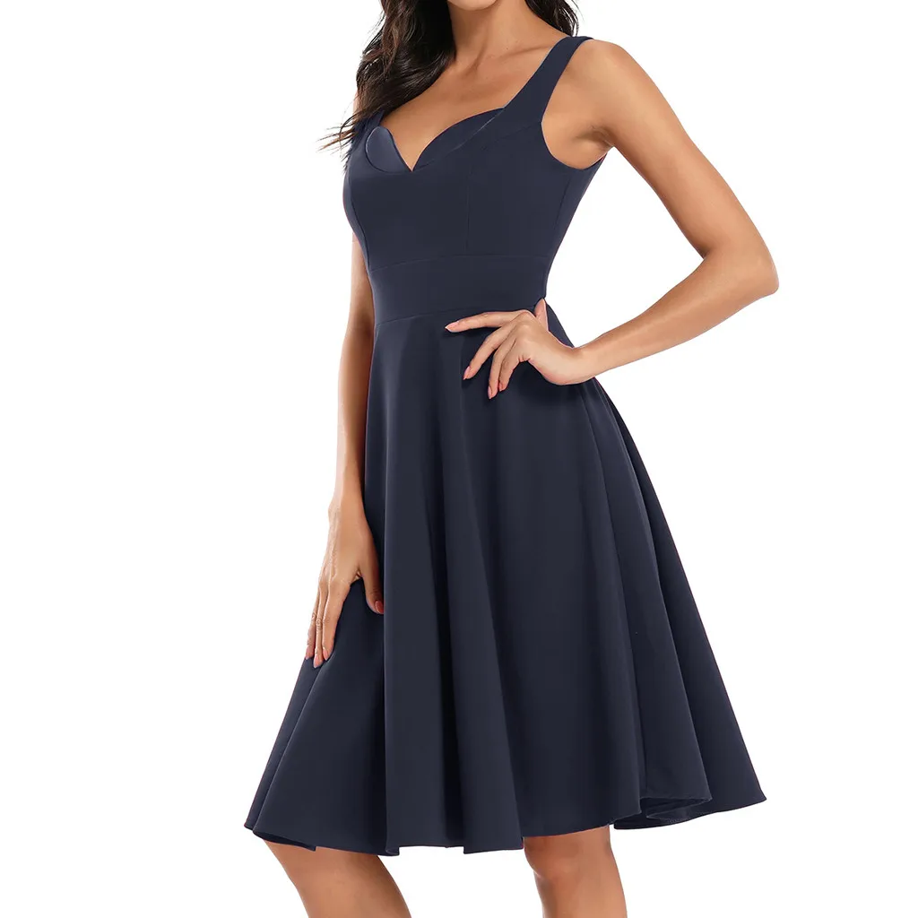 

KANCOOLD dress Women elegant Vintage Fashion Style Single Breasted Waistband Sexy V-Neck Dress Vestido new dress momen 2020MAR4