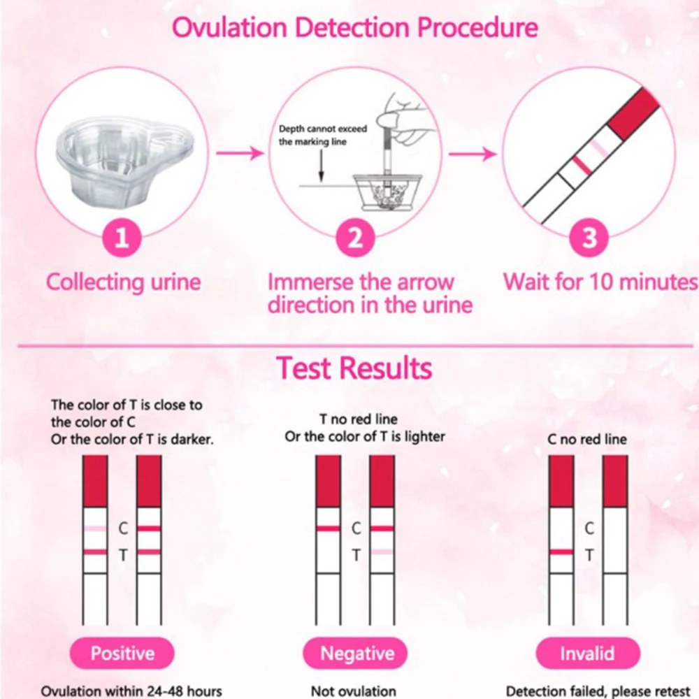 

10PCS LH Ovulation Test Strips Ovulation Urine Test Strips LH Tests Strips Kit First Response Ovulation Kits Over 99% Accuracy