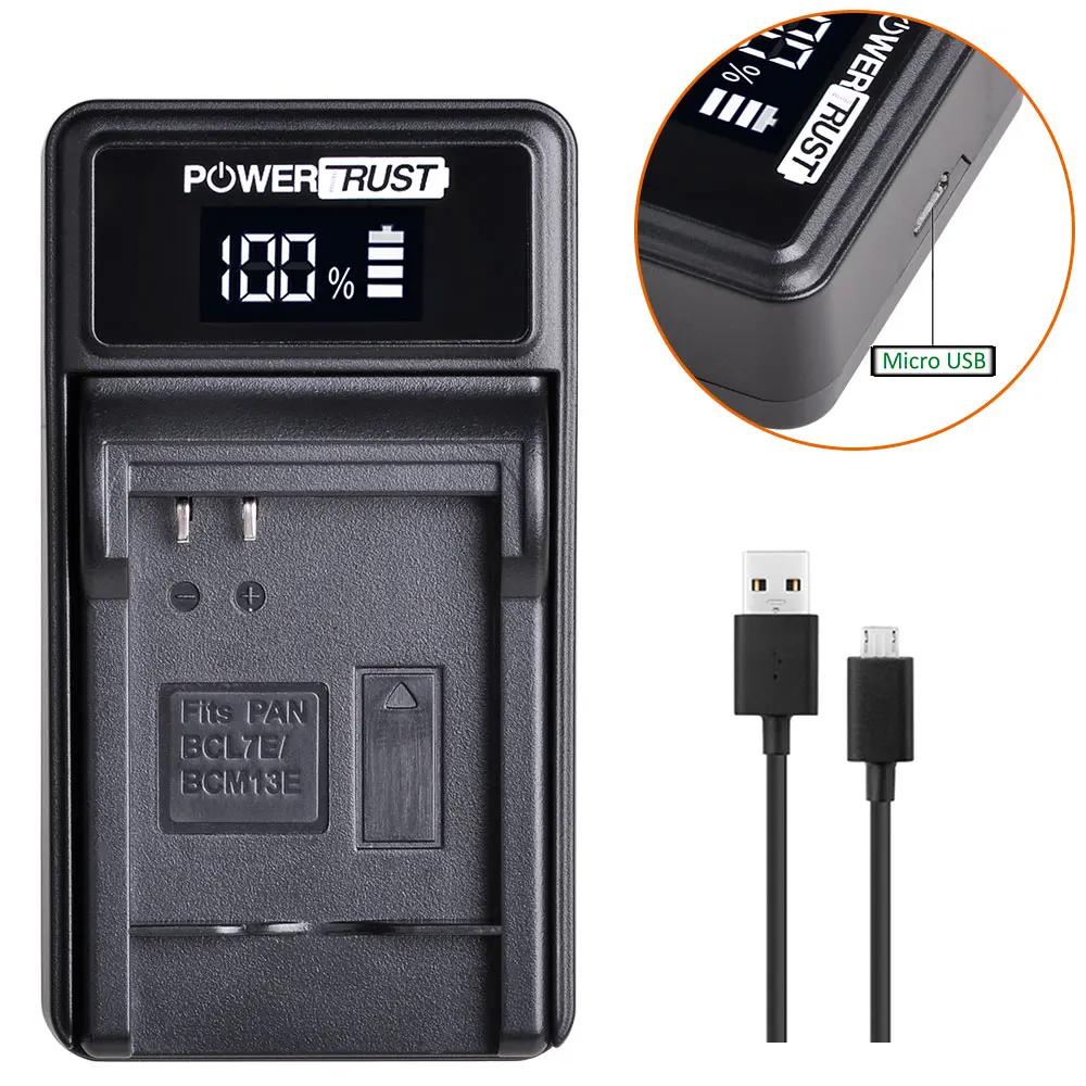 PowerTrust 1250 мА/ч DMW-BCM13 DMW-BCM13E Батарея для цифрового фотоаппарата Panasonic Lumix DC-TS7 DMC-FT5