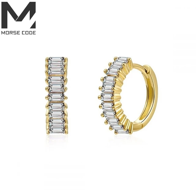 

MC 925 Sterling Silver Hoop Earrings Colorful Zircon Pendientes Mujer 2021 New Trends Jewelry Boucle d'oreille For Party