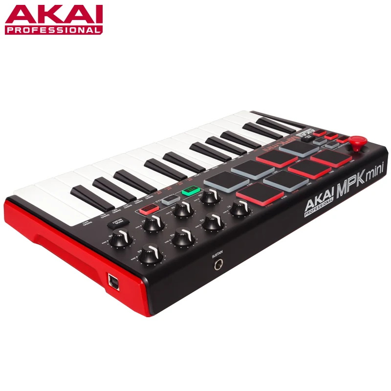 Оригинальный AKAI Профессиональный MPK Mini MK2 MKII 25 ключ ультра портативный USB MIDI